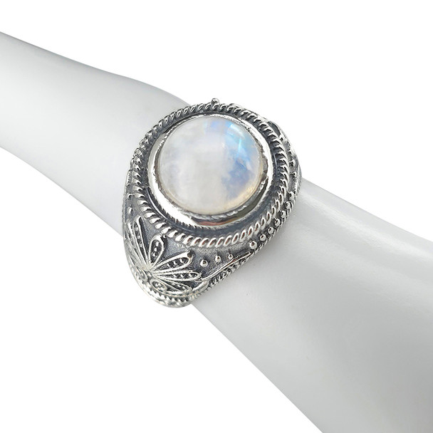 Thick Vintage Design Moonstone Sterling Silver Ring