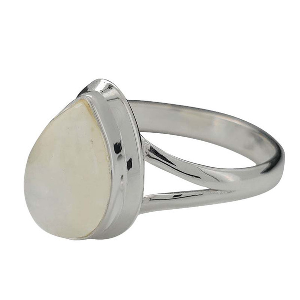 Classic Chunky Moonstone Teardrop Sterling Silver Ring