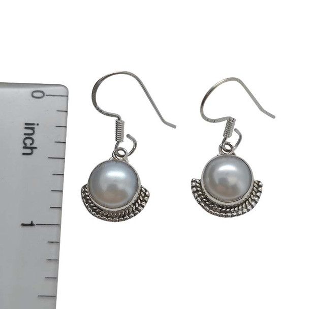Pearl Sterling Silver Dangle Earrings ..