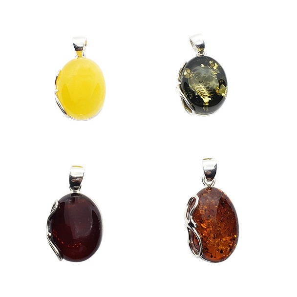 Cherry Amber Sterling Silver Pendant ....