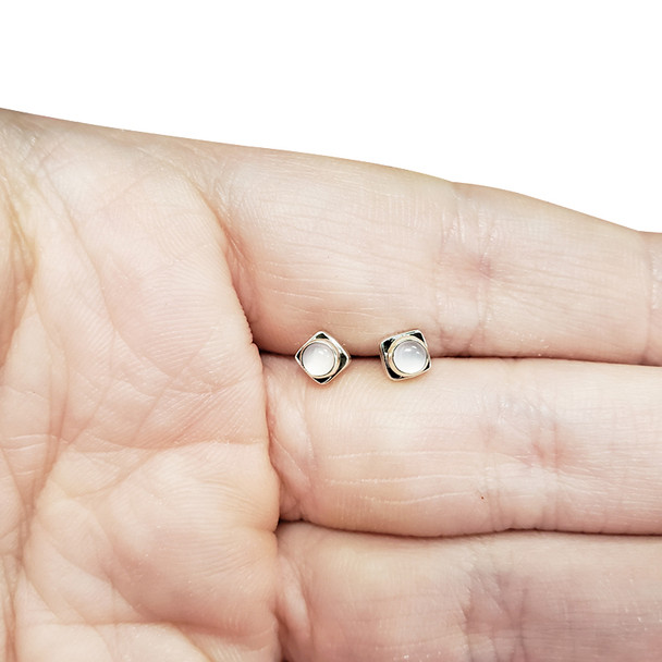 Rose Quartz Sterling Silver Stud Earrings .....