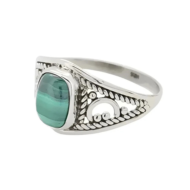 Malachite Sterling Silver Ring ----