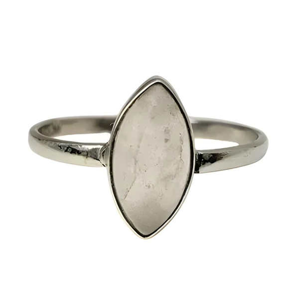 Rose Quartz Simple Classic Marquise Bezel Sterling Silver Ring