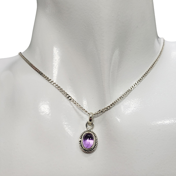 Amethyst Silver Pendant ----