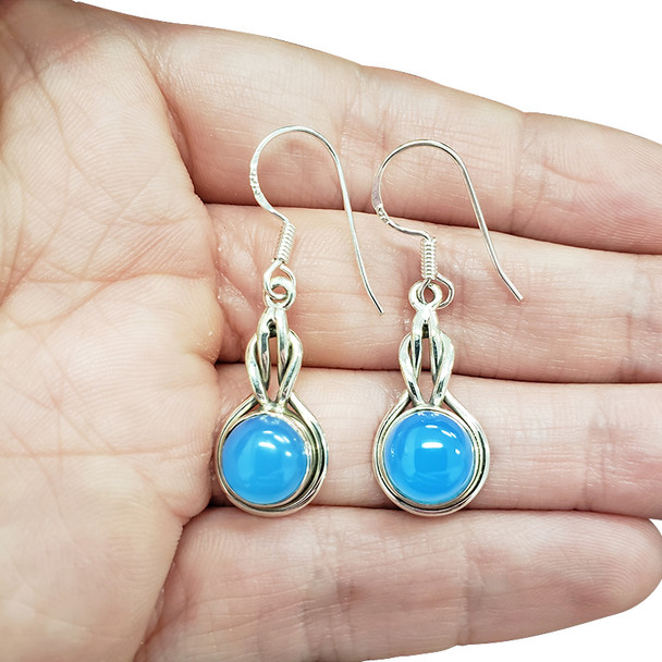 Blue Chalcedony Sterling Silver Dangle Earrings ...