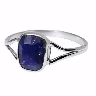 Faceted Composite Sapphire Sterling Silver Ring