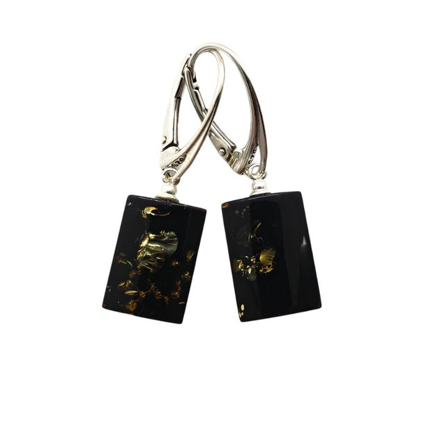 Citrine Amber Sterling Silver Stud Earrings ----