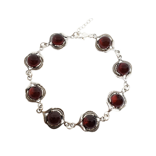 Baltic Amber Sterling Silver Round Bracelet. Amber Jewelry ....