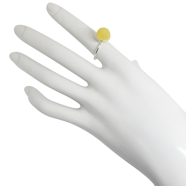 Butterscotch Amber Sterling Silver Ring --