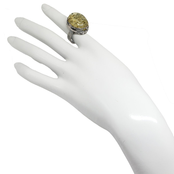 Citrine Amber Handmade Adjustable Ring .....