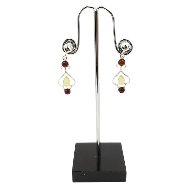 Multicolor Amber Sterling Silver Earrings