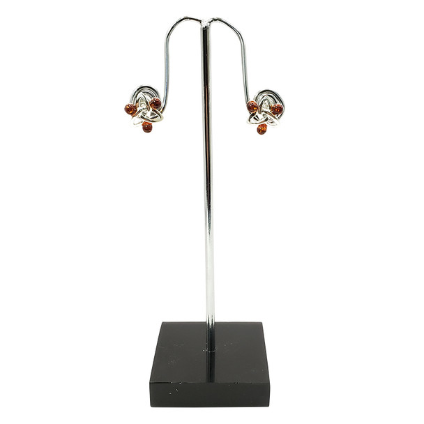 Baltic Amber Sterling Silver Celtic Earrings. Amber Jewelry -