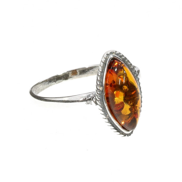 Cognac Amber Oxidized Silver Ring ...