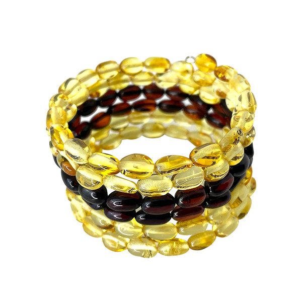 Multi-Color Amber Bracelet On Wire ....