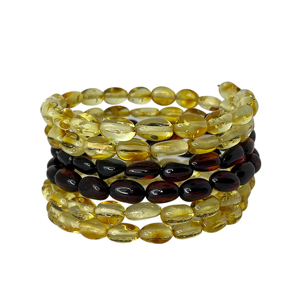 Multi-Color Amber Bracelet On Wire ....