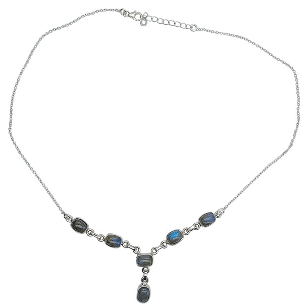 Labradorite Sterling Silver Necklace 16"