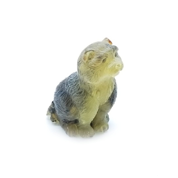 Natural Amber Carved Dog (O-NT-1939-J)