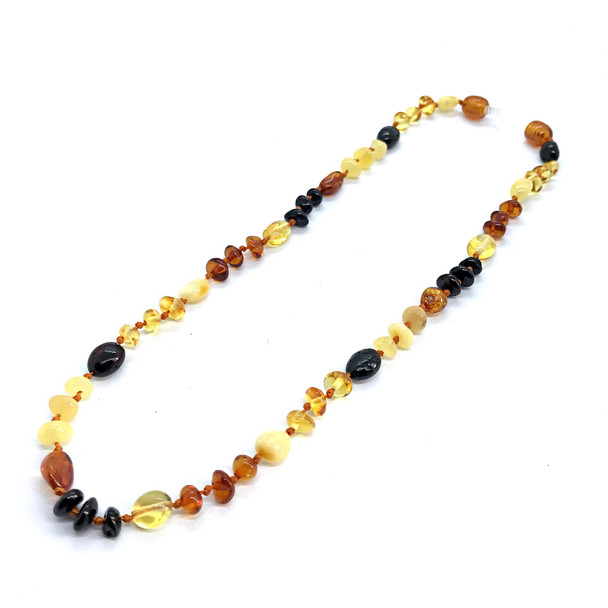 Baby/Teething Genuine Baltic Amber Necklace, SCREW CLASP 13''
