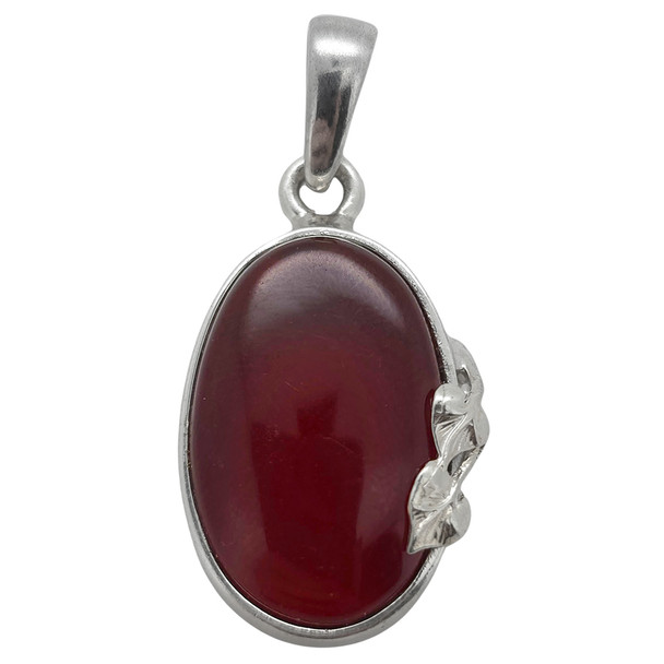Cherry Amber Sterling Silver Pendant