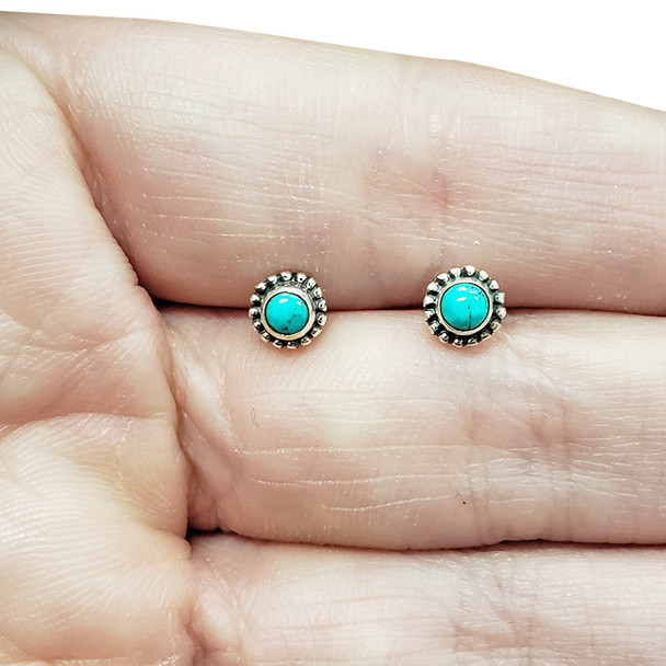 Howlite Sterling Silver Stud Earrings (E-HW-6117)