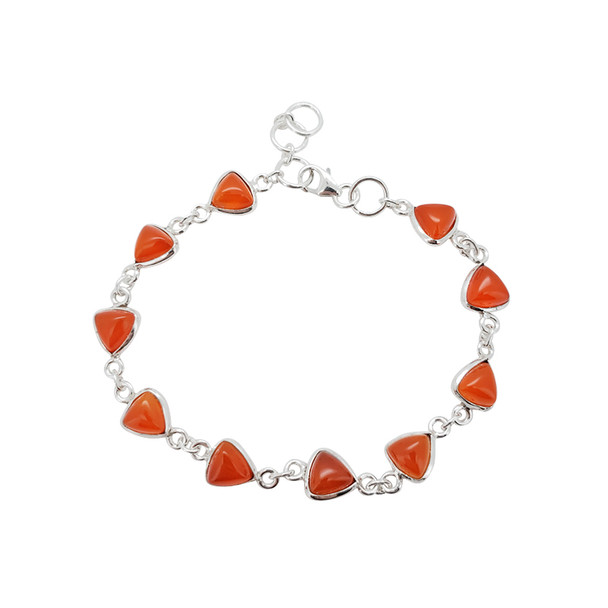 Red Onyx Sterling Silver Link Bracelet -----