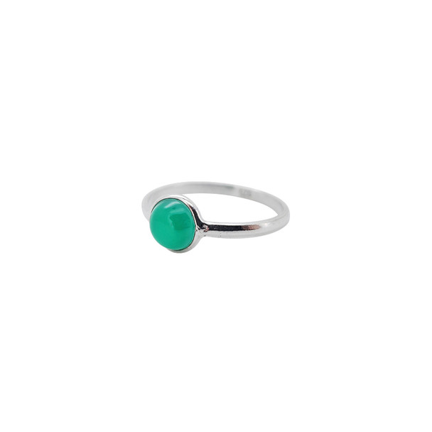 Green Onyx Sterling Silver Ring .....