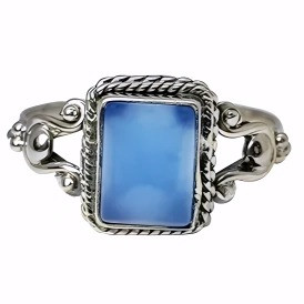 Blue Chalcedony Sterling Silver Ring