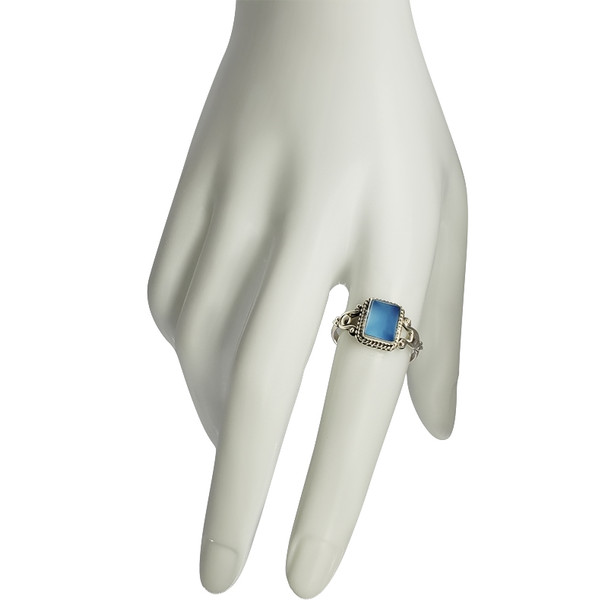 Blue Chalcedony Sterling Silver Ring (R-BC-4688-R)