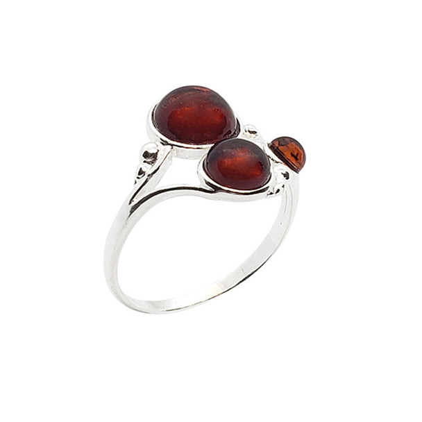 Cherry Amber Sterling Silver Ring (R-CH-936-A)
