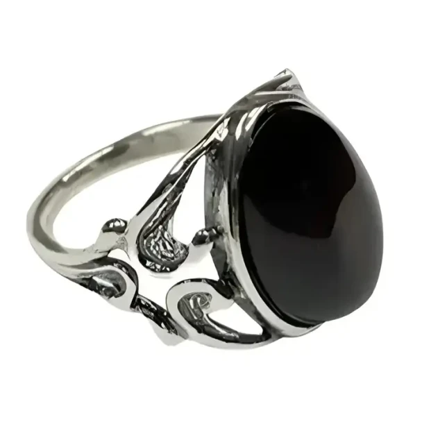 Cherry Amber Sterling Silver Ring