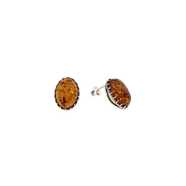 Baltic Amber Sterling Silver Earrings. Amber Jewelry (E-CG-2965)