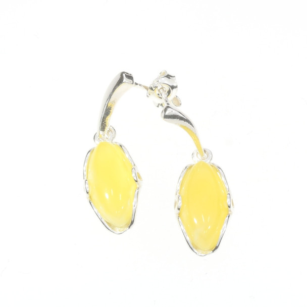 Baltic Amber Sterling Silver Earrings. Amber Jewelry (E-BT-1163-A)