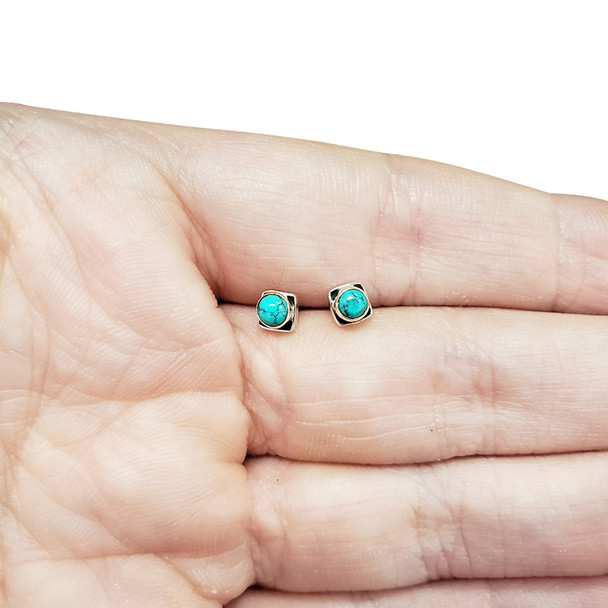 Howlite Sterling Silver Stud Earrings ___