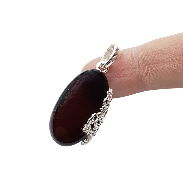 Cherry Amber Sterling Silver Pendant P-CH-3179