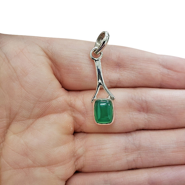Green Onyx Sterling Silver Pendant