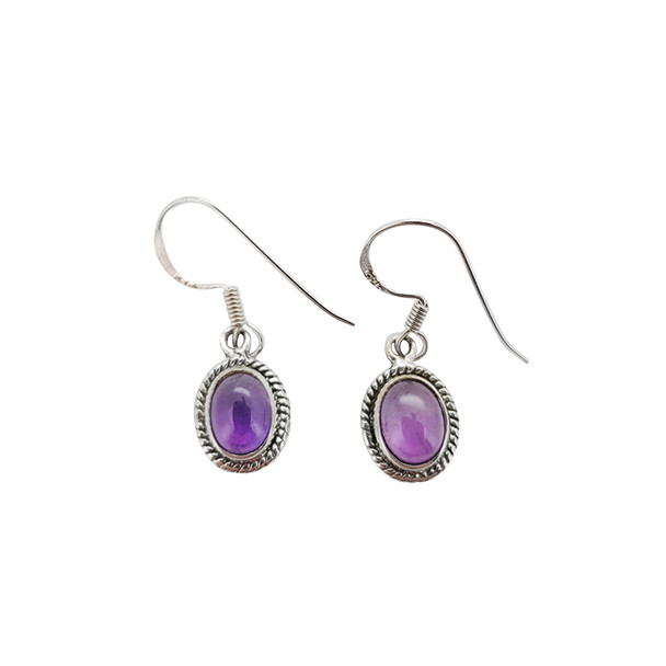 Amethyst Sterling Silver Dangle Earrings