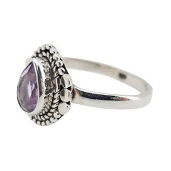 Faceted Amethyst Sterling Silver Ring