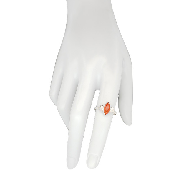 Red Onyx Stone Sterling Silver Ring