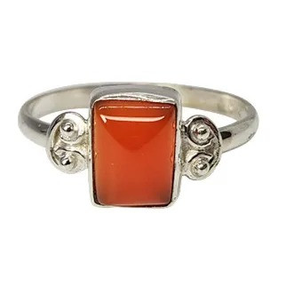 Red Onyx Stone Sterling Silver Ring