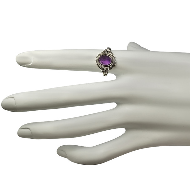 Amethyst Stone Sterling Silver Ring