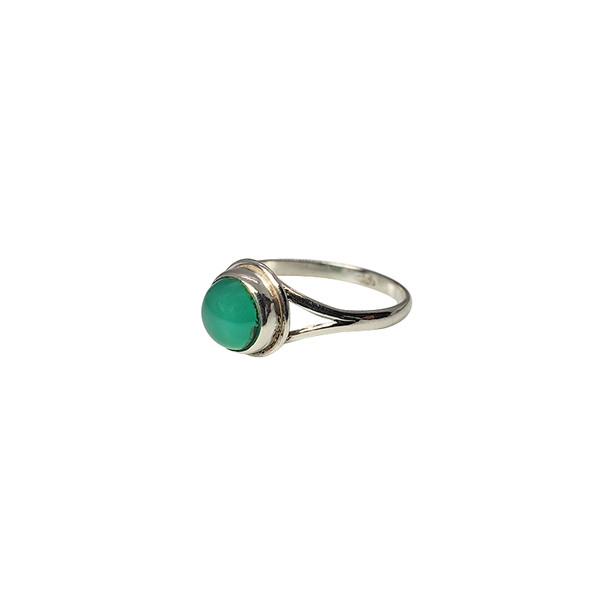 Green Onyx Sterling Silver Ring R-GO-4808-R