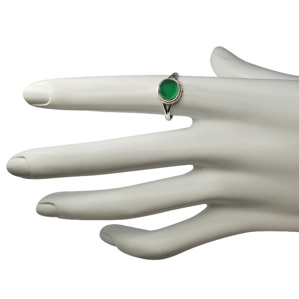 Green Onyx Sterling Silver Ring