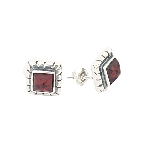 Cherry Amber Sterling Silver Earrings