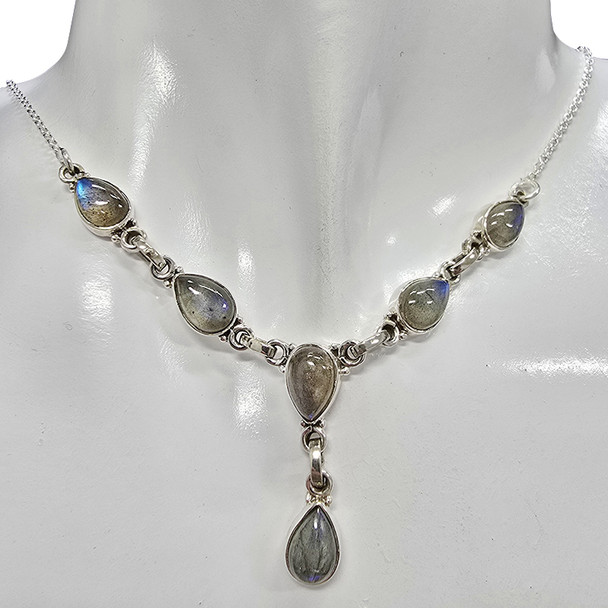 Labradorite Sterling Silver Necklace (N-LB-6979)