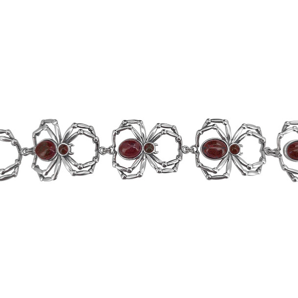 Cherry Amber Sterling Silver Spider Necklace (N-CH-3947)