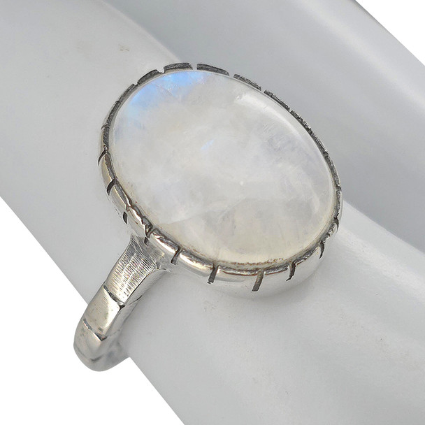 Moonstone Sterling Silver Ring (R-MS-3471-R)