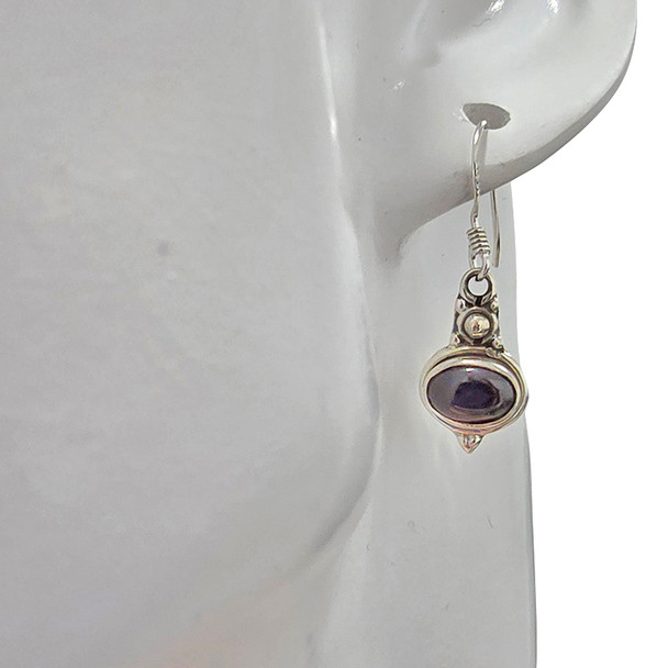 Black Onyx Silver Dangle Earrings