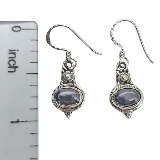 Black Onyx Silver Dangle Earrings