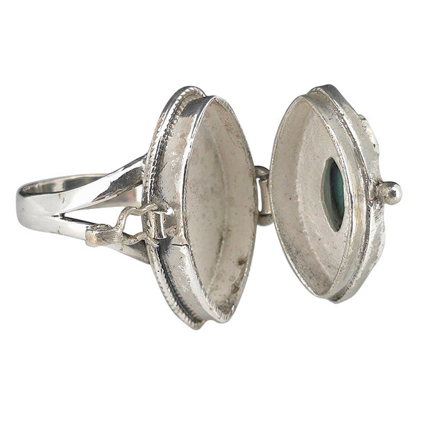 Labradorite Sterling Silver Locket / Poison Ring