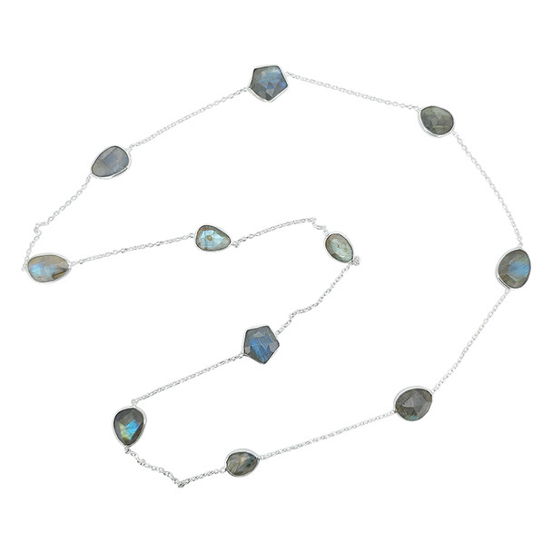 Faceted Labradorite Sterling Silver Necklace